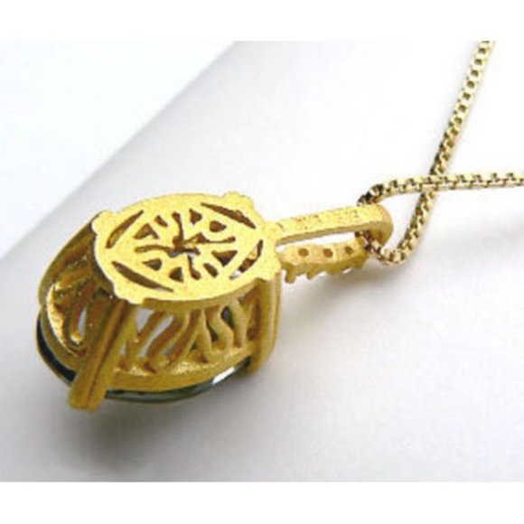 VERA WANG 18K Gold over SILVER Gray Solitaire  Necklace - Picture 6 of 13